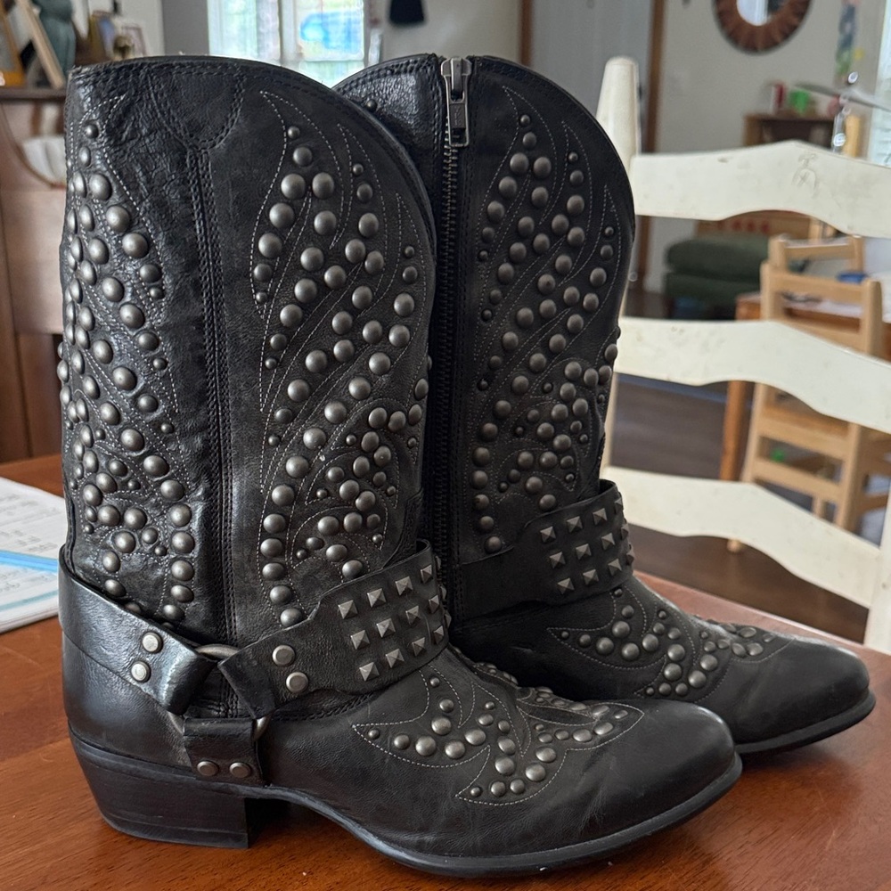 Ariat Black Studded Heeled Boots